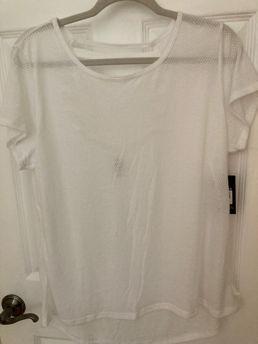 Lightweight White Mesh Short-Sleeve Tee